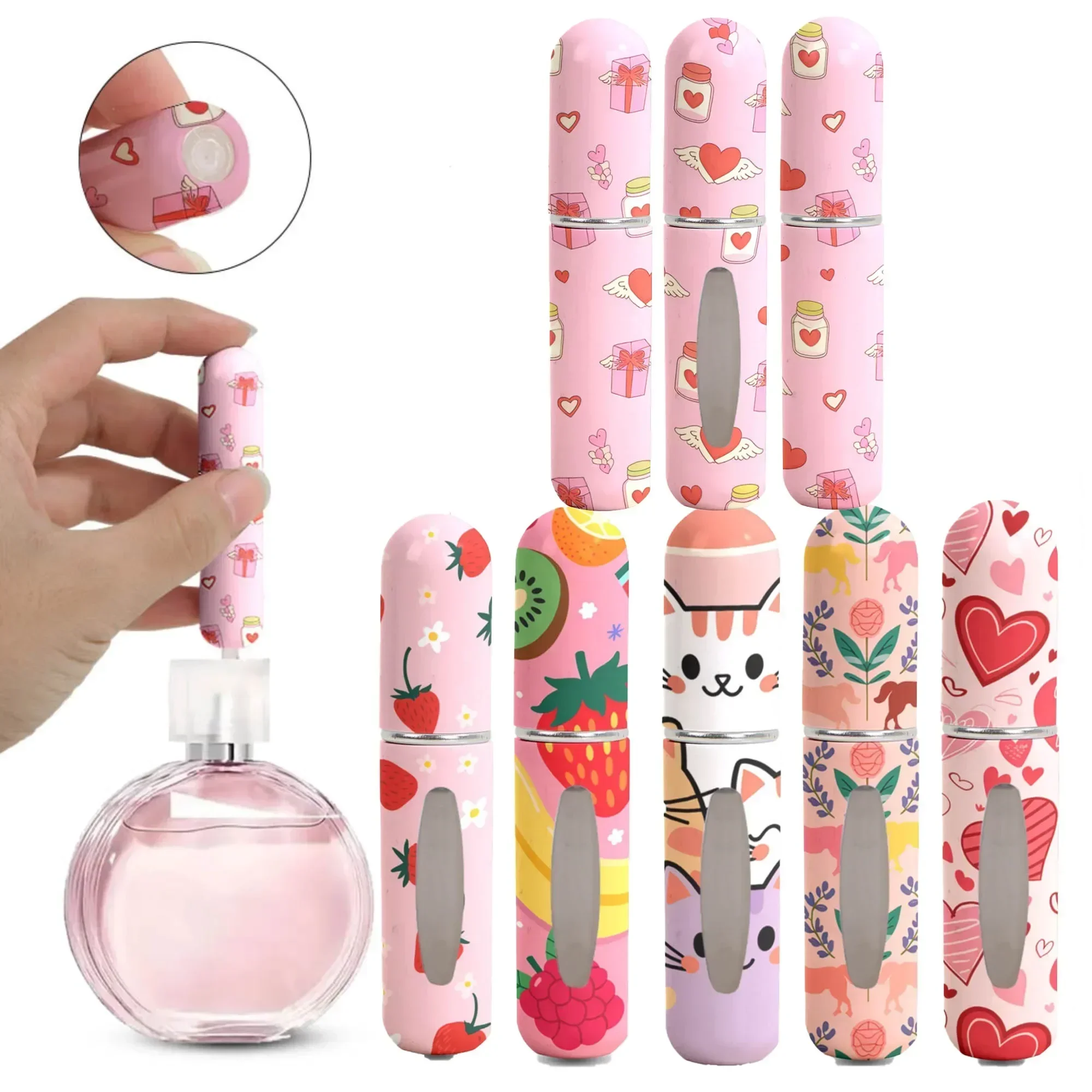 1/3pcs Portable Travel Perfume Bottle Mini Printed Flower Bottle Series - 5ml Portable Perfume Sprayer,Colorful Printing Pattern