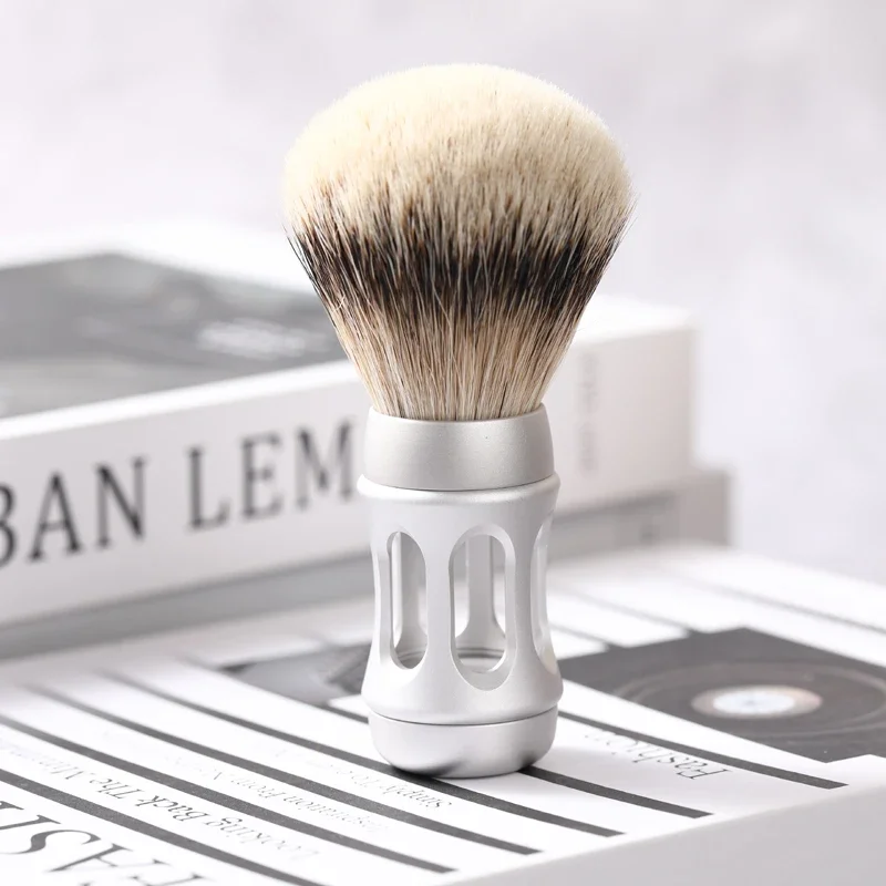 2026 Flash Sale！24mm Bandstand Matte Chrome Metal Handle Silvertip Hair Shaving Yaqi Brush For Boyfriend's Gift