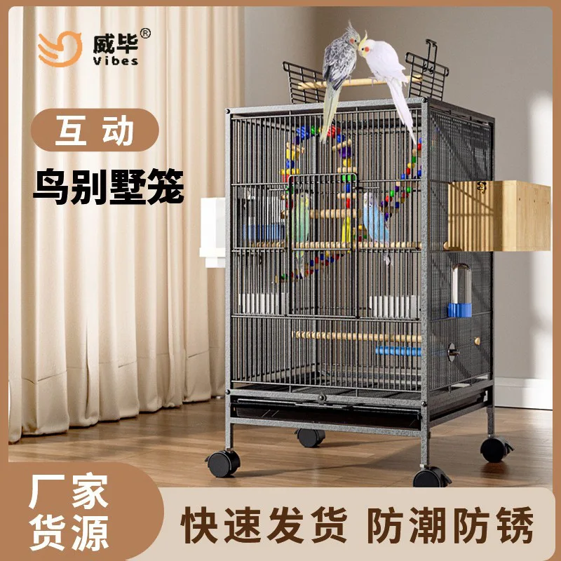 Jaula Grande de Lujo para Cría de Loros, Guacamayos, Periquitos, Cacatúas y Peces Zebra, Estilo Aviario Ecológico, Venta al Por Mayor