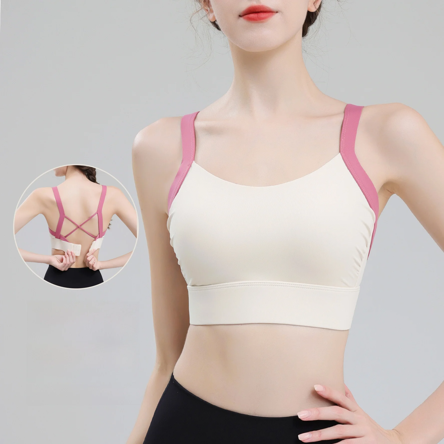 

Женский высокопрочный противоударный бюстгальтер для бега и фитнеса, жилет с перекрестной спинкой, нижнее белье для йоги, спортивный спортивный бюстгальтер с твердой чашкой