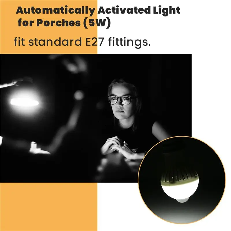 A72P Motion Sensor Bulb Human Body Infrared Induction LED Light Bulbs Automatically Activated Light For Porches