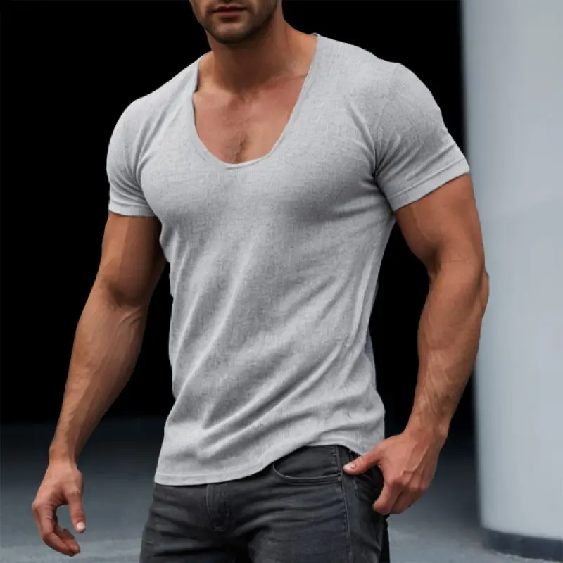 

Men's Tight Fitness Workout T-Shirt Breathable Sweat-Wicking Compression Top for Gym Running Cycling Yoga High-Elastic Fabric S