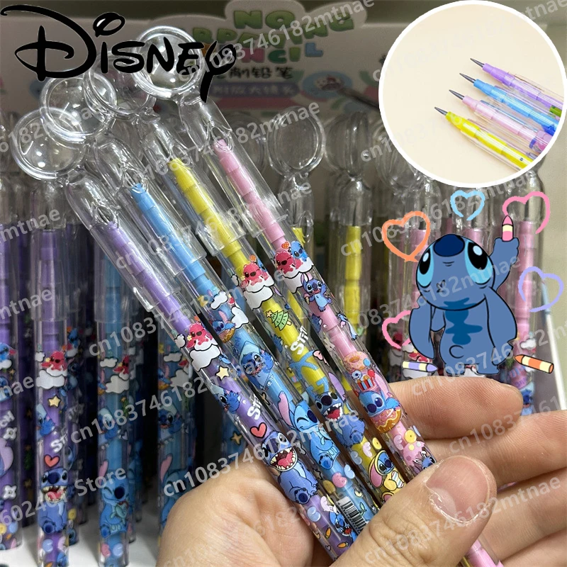 

Disney Stitch No-sharpening Pencil with Magnifying Glass Bullet Pencil Children's Writing Pen School Stationery Kids Toys