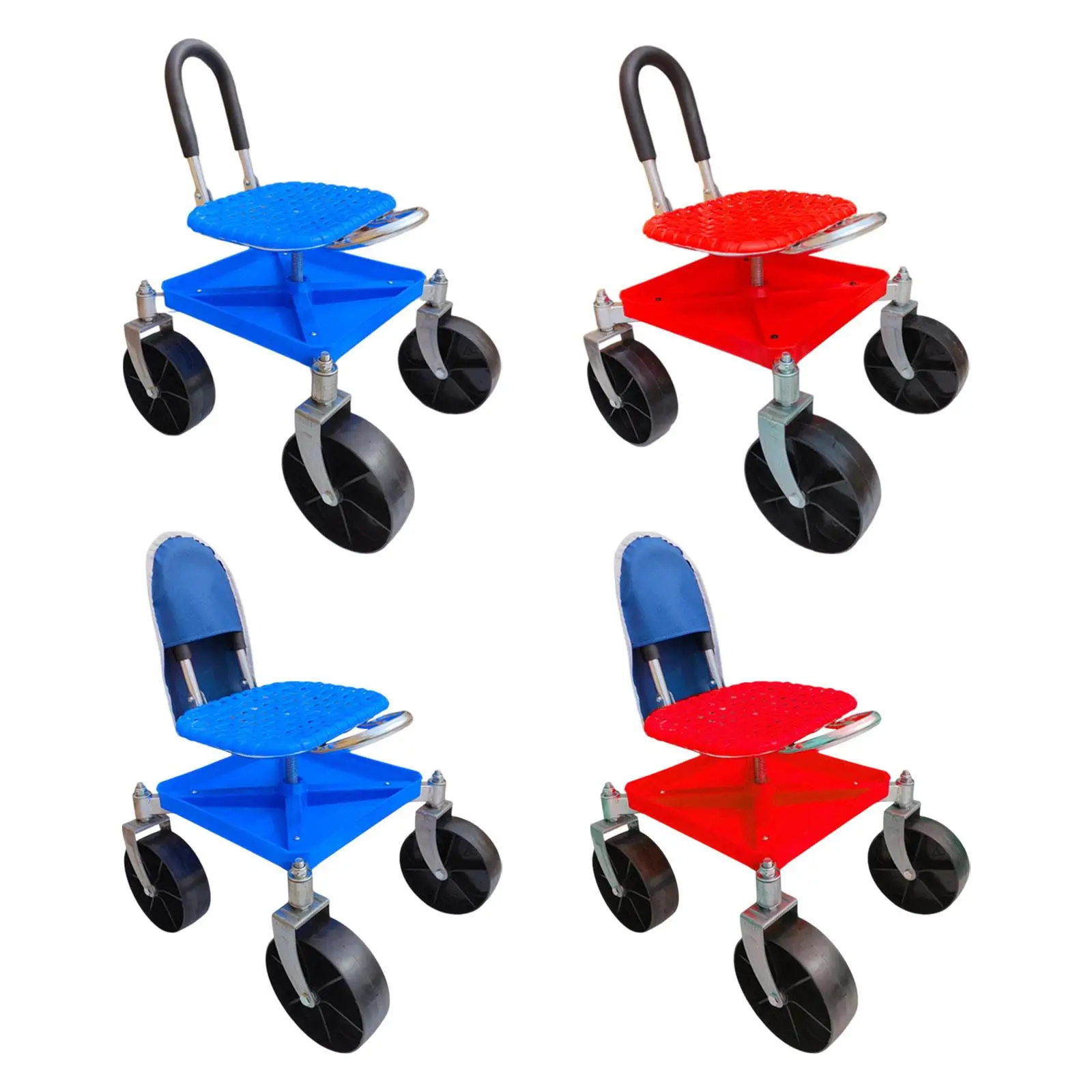 

Garden Trolley Rolling Seat Woven PP Seat Heavy Duty 360° Rotating for Gardener Planting Lawn Care Picking Farm Car Repair
