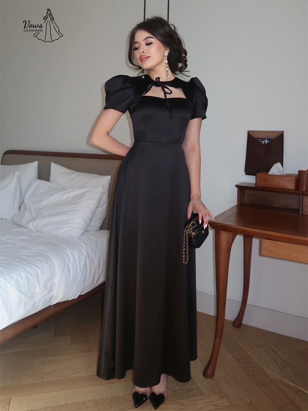 Vows Line فساتين سهرة أنيقة مصنوعة حسب الطلب فساتين نسائية أنيقة للمناسبات الخاصة فستان حفلة موسيقية نسائي أسود 2025 Gala