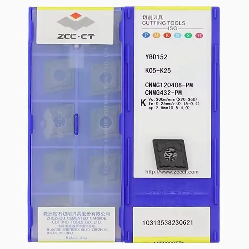 

CNMG120404-PM YBD152/CNMG120408-PM YBD152/CNMG120412-PM YBD152 ZCC.CT Твердосплавные пластины для инструментов с ЧПУ Токарные пластины Для чугуна