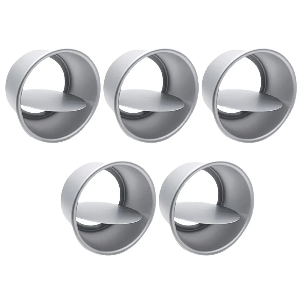 

5Pcs Aluminum Alloy Cake Pans Set 4 Inch Round Removable Bottom Baking Molds for Cheesecake Mousse Pudding Non-Stick Easy Clean