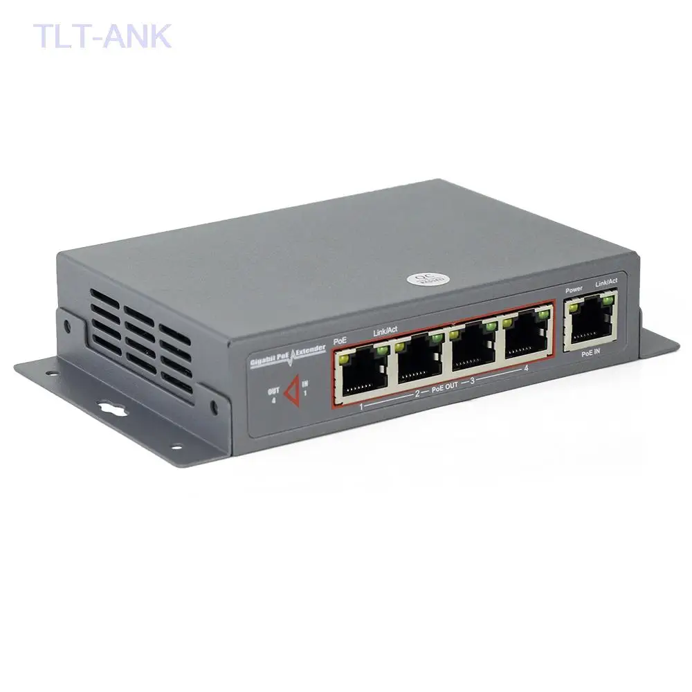 60W 4 Poort Poe Extender Gigabit Power Over Ethernet Switch