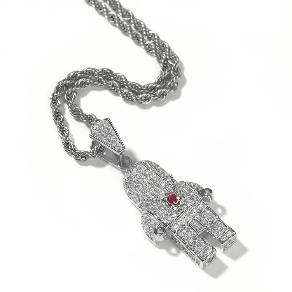 

Креативное ожерелье с рисунком астронавта — модный аксессуар унисекс в стиле хип-хоп, инкрустированный золотом и бриллиантами в европейском и американском стиле