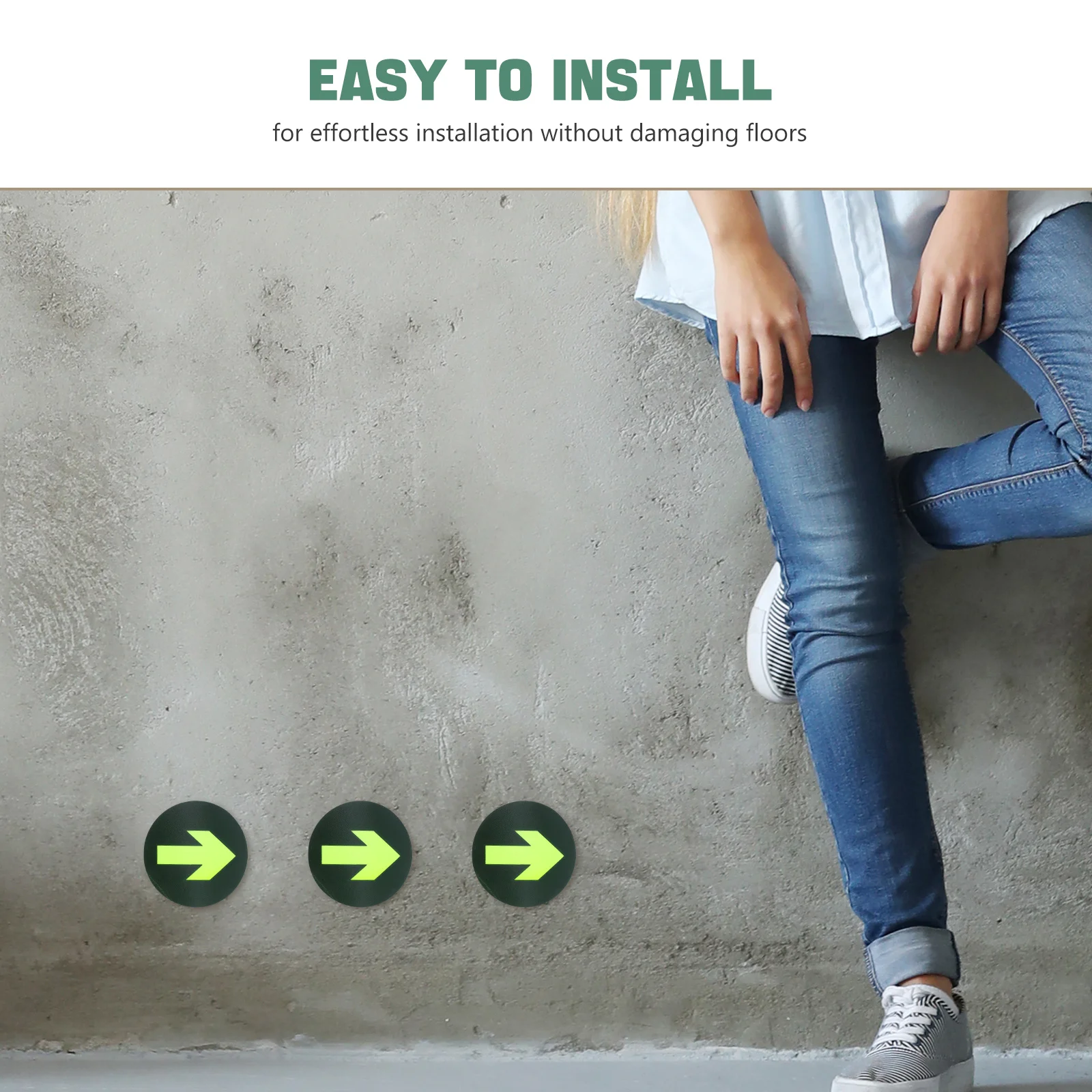 10pcs Glow In The Dark Safety Sticker Waterproof Removable Floor Decal For Malls Bars Cinemas Public Venues Emergency Exit