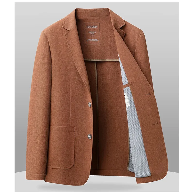 

Мужской пиджак KIDWHXR: весенне-осенний, тонкий, с отложным воротником, винтажный, однобортный, с карманами, дышащий, мужская верхняя одежда