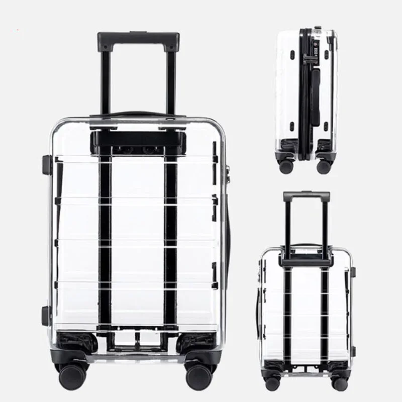 TRAVEL TALE-maleta giratoria transparente con ruedas, maleta con ruedas, equipaje de cabina, 20, 22, 24 y 26 pulgadas, nueva marca