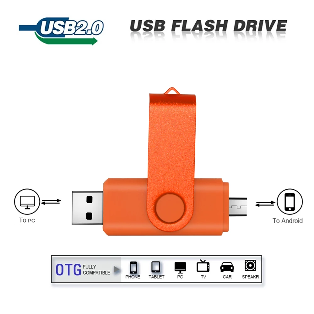 3 in1 USB 2.0 OTG flash drives 64GB 32GB 16GB 8GB pendrive for PC/Android high speed memoria stick waterproof U disk custom logo