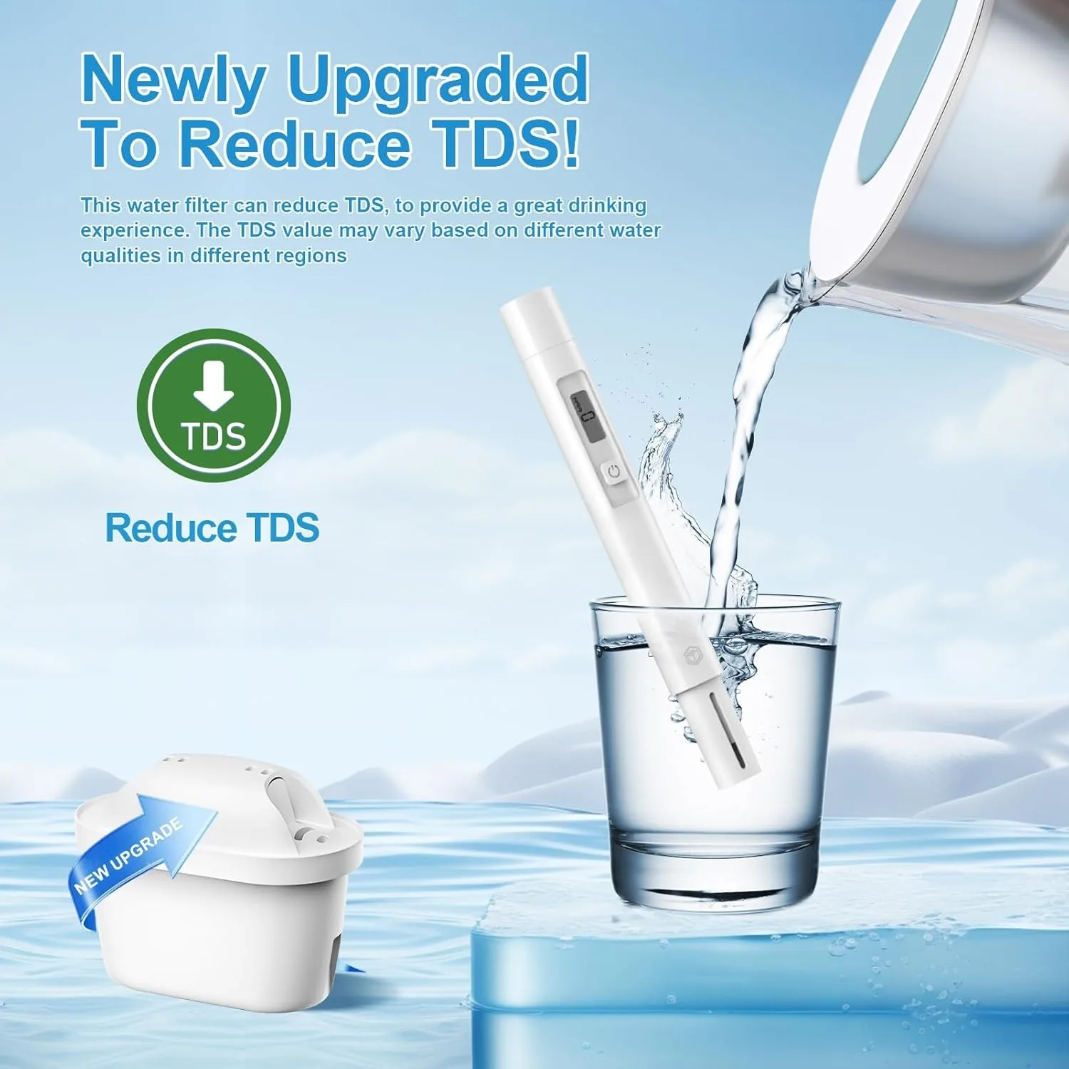 Water Filter Cartridges Compatible with Brita Marella Jug Kettle, Water Filter Replacement for Brita Maxtra+ Plus Maxtra Pro
