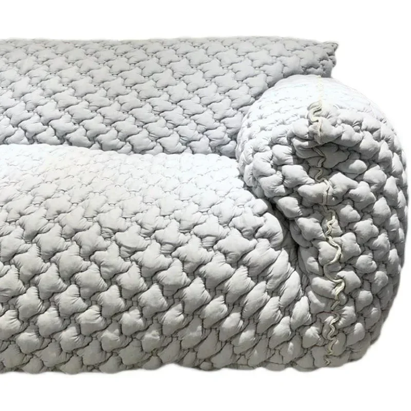 Italian fabric sofa casual ins living room bedroom lazy blue fat sofa light luxury lazy single sofa