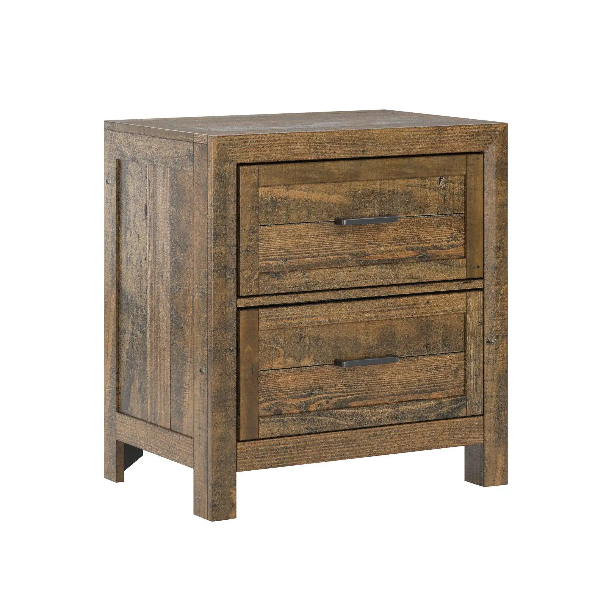 Z DU'S Modern Solid Wood Nightstand With Double Drawers And Large Capacity. Natural Wood Finish, Elegant And Luxurious.Z