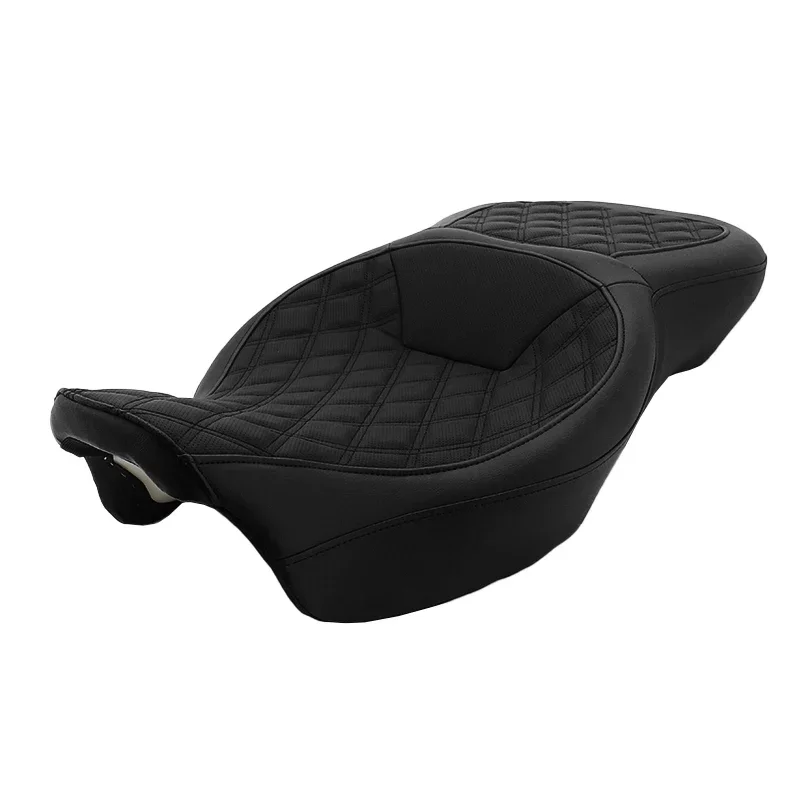 Motorrijder Passagiersstoel PU Leer Twee-Up Laag Profiel Voor Harley Touring CVO Street Glide Road King Speciale 2009-2022