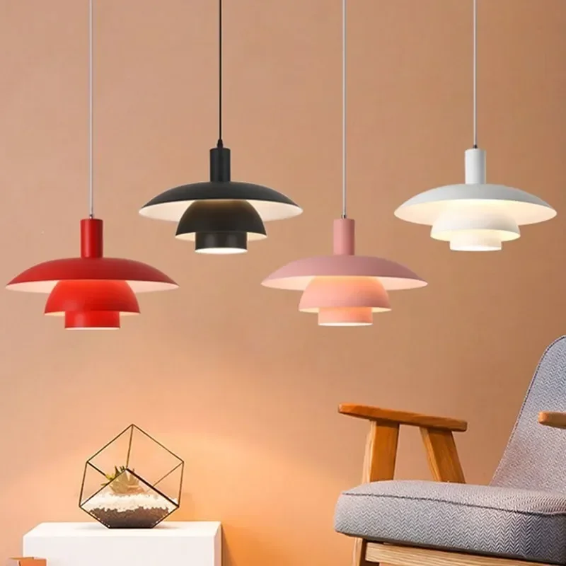 

Nordic Flying Saucer LED Pendant Light Triple Multicolor Hanging Lamps For Bedroom Living Room Dining Room Study Home Decor E27