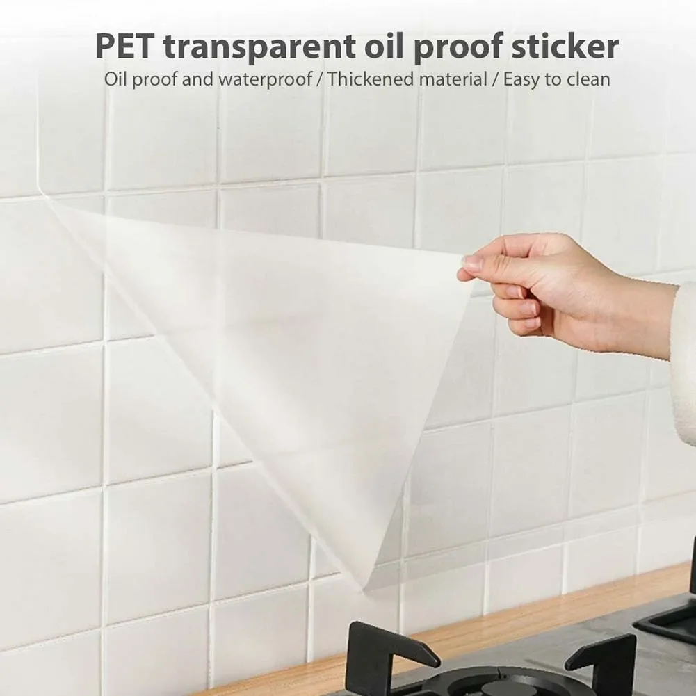 

Multi-size Kitchen Oil Proof Wall Sticker Clear Self-Adhesive Film Covering Removable Protective Film Shelf Drawer Liner Decor