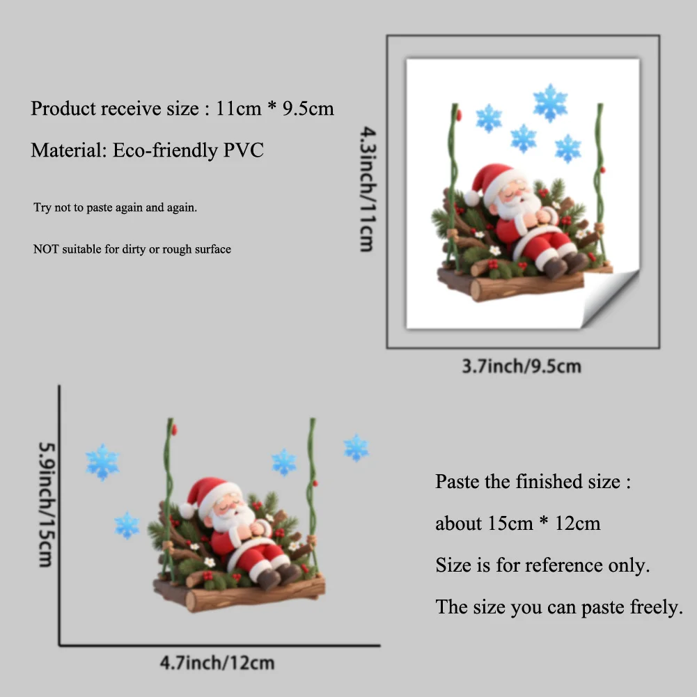 Cartoon Swing Sleeping Santa Claus Switch Sticker Christmas Room Wall Decoration Decals New Year Decor Self-adhesive Home Mural