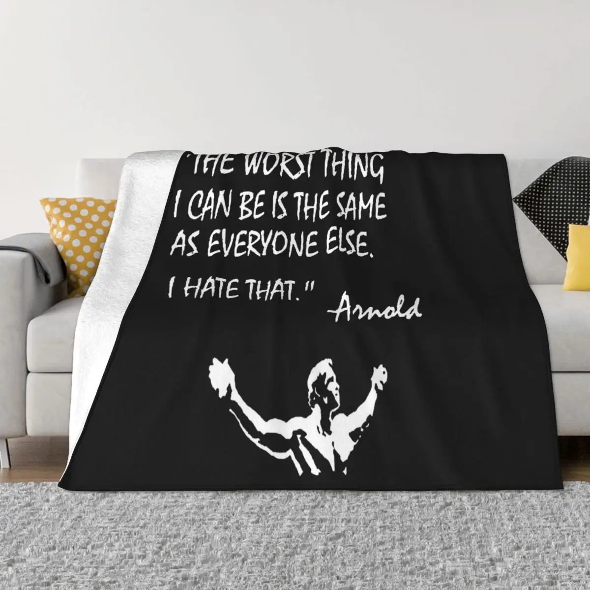 Arnold Claims The Worst Thing Conquers A Gym Lifting Workout Cool Interested Hot Sell Throw Blanket