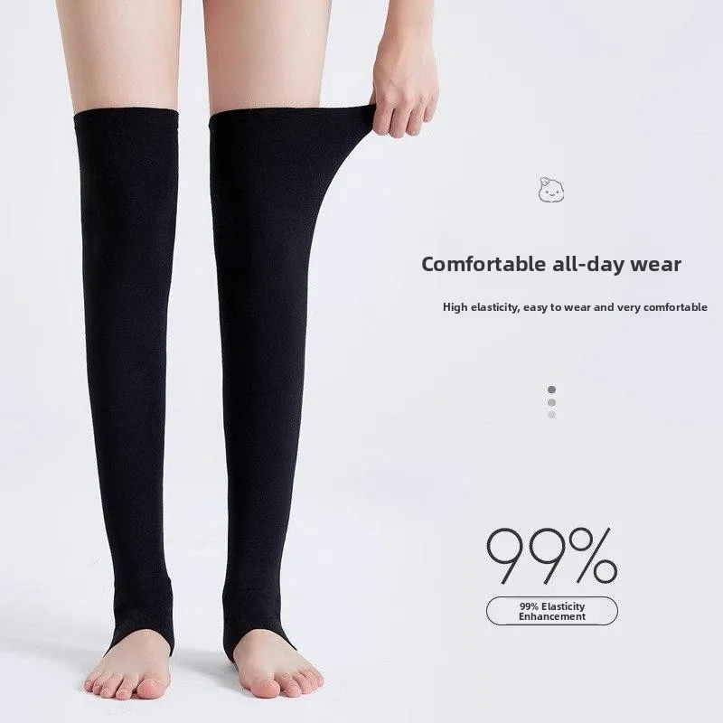 Knee High Compression Leggings Women's Summer Autumn Air Conditioned Room Knee Warmth Leg Protection Medical Support Stockings