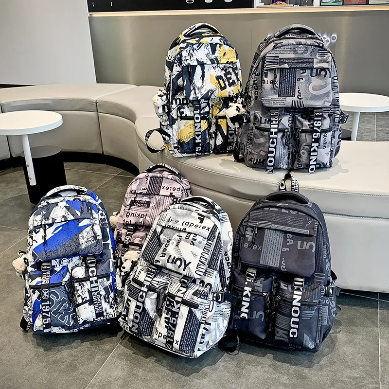 Nieuwe Mode School Rugzak Voor Tienerjongens Cool Schooltas Waterdichte Reisrugzak College Grote Boekentas Kinderen Schooltassen