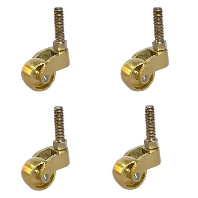 

4PCS 1'' Brass Casters Table Chair Sofa Cabinet Furniture Castors 360° Universal Swivel Wheels Smoothly Moving Furniture Rollers