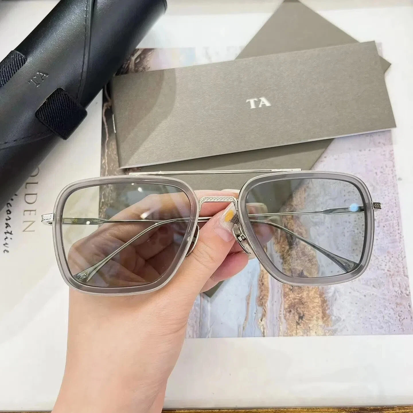 

Original Factory For DIYTA DT DTS006 FLIGHT 006 With Brand Box Silver Alloy Frame Luxury Designer Leisure Men Women Sunglasses