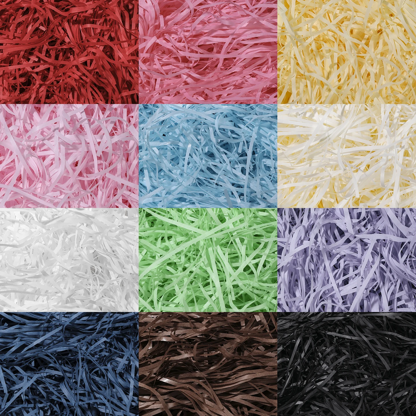 50g Colorful Raffia Grass Shredded Paper Gift Box Filler for Birthday Wedding Party Packaging Decoration DIY Craft Supplies