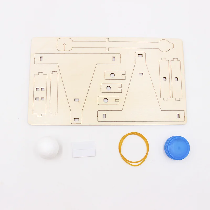 Kit modello catapulta in legno fai-da-te Trebuchet Science Assemblaggio Building Blocks Giocattoli per bambini Giochi di esperimenti di fisica G180