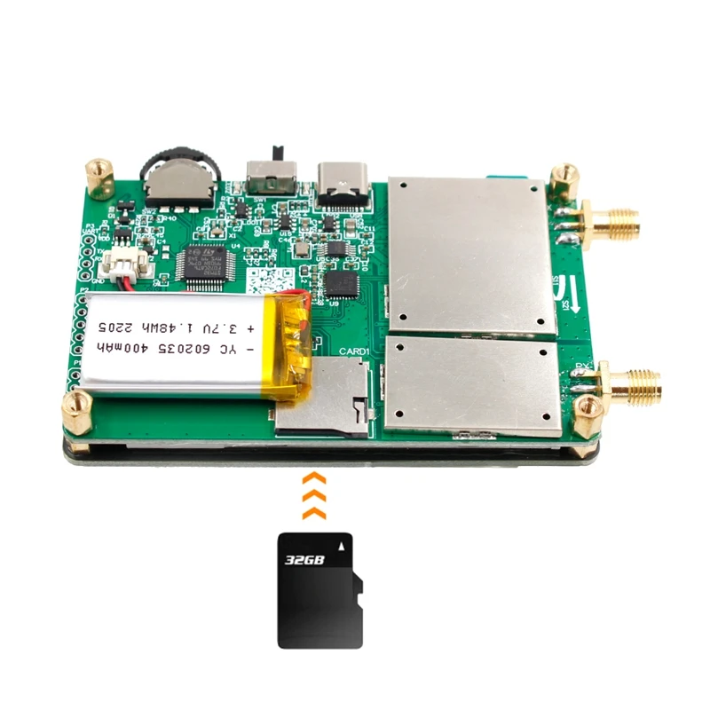 BAAY-Analizador de antena de red vectorial nanovna-h, versión mejorada, 10Khz-1,5 Ghz MF HF VHF UHF con ranura para tarjeta SD