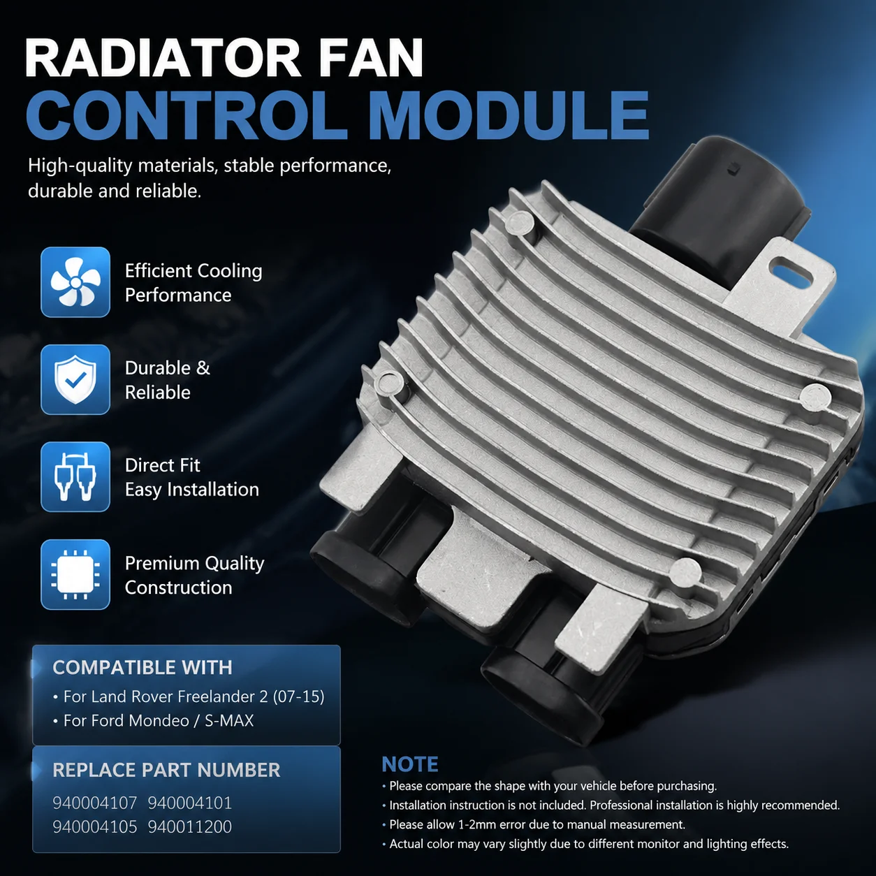 

For Land Rover FREELANDER II 07-15 Fan Cont Fan Control Module For Ford Mondeo s-max 940004107 940004101 940004105 940011200