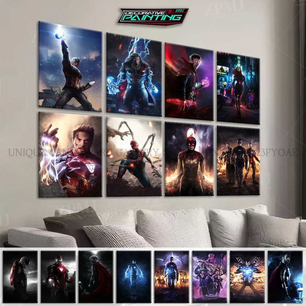 

Movie Marvel The Avengers Superhero Main Character HD Prints Home Decor Painting Poster Room Wall Art Canvas Frameless Pictures