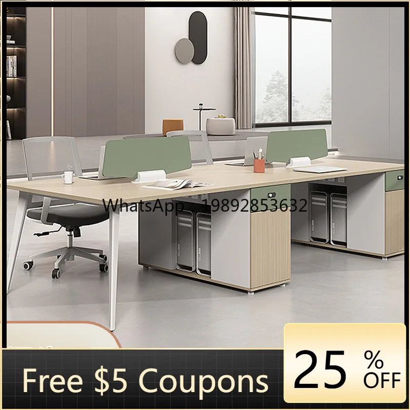 

LYY Four-Person Partition Workstation Employee Computer Desk Workstation Office Desk Staff Office Desk and Chair Set Four-Person