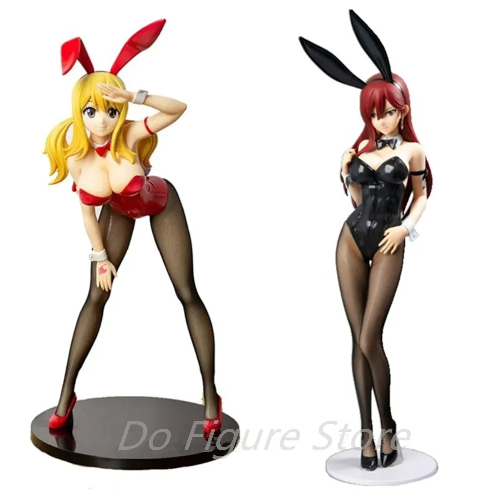 38cm Anime FREEing B-style Fairy Tail Figure Lucy Heartfilia Erza Scarlet Bunny Girl PVC Action Figure Toy Collection Model Doll