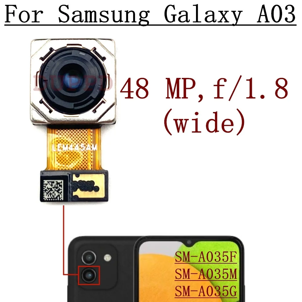 Front Rear Camera For Samsung Galaxy A03 SM-A035F A035G A035M Back Wide Depth Main Camera Module Flex Cable