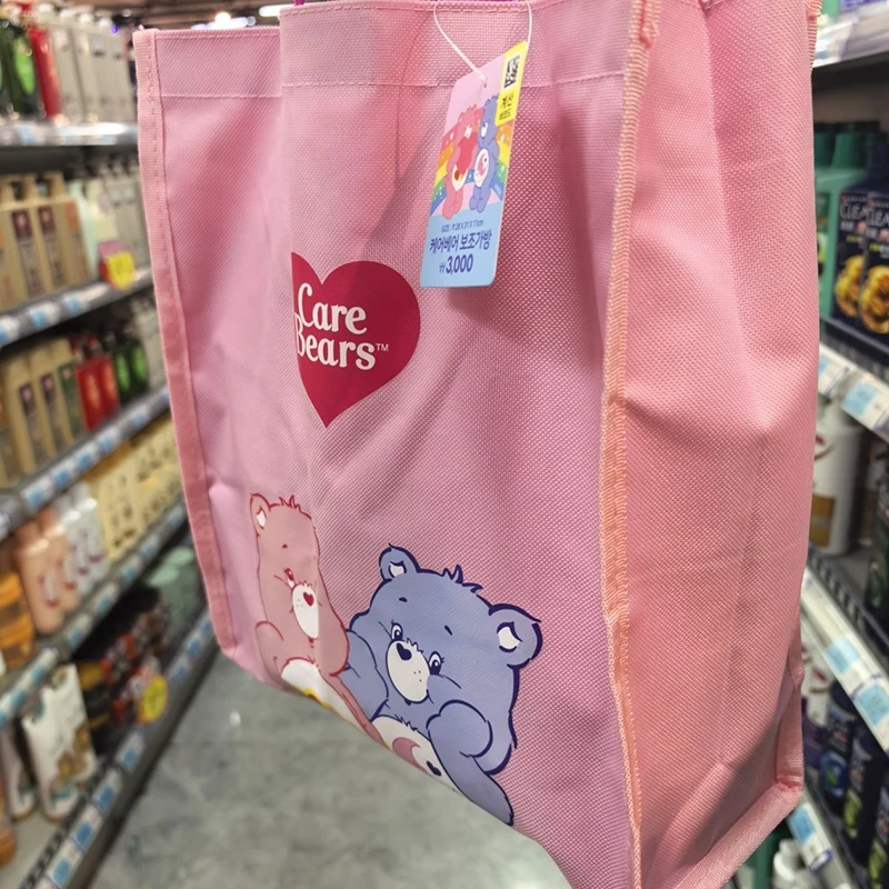 

Kawaii Anime Care Bears Elementary School Handheld Lunch Box Waterproof Lunch Bag Hand in Hand Cute Tutorial Bento Bag Gifts