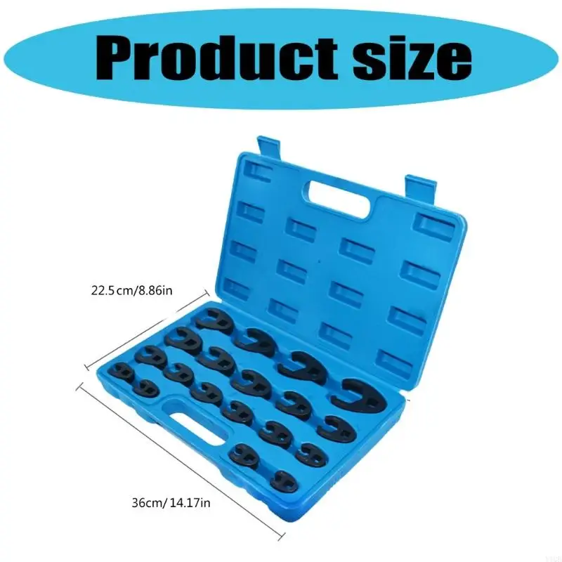 TINSOL 19 Pieces Corrosion Resistant Socket Wrench Set with Portable Storage for Narrow Access Auto Home Repair Mechanic Tools