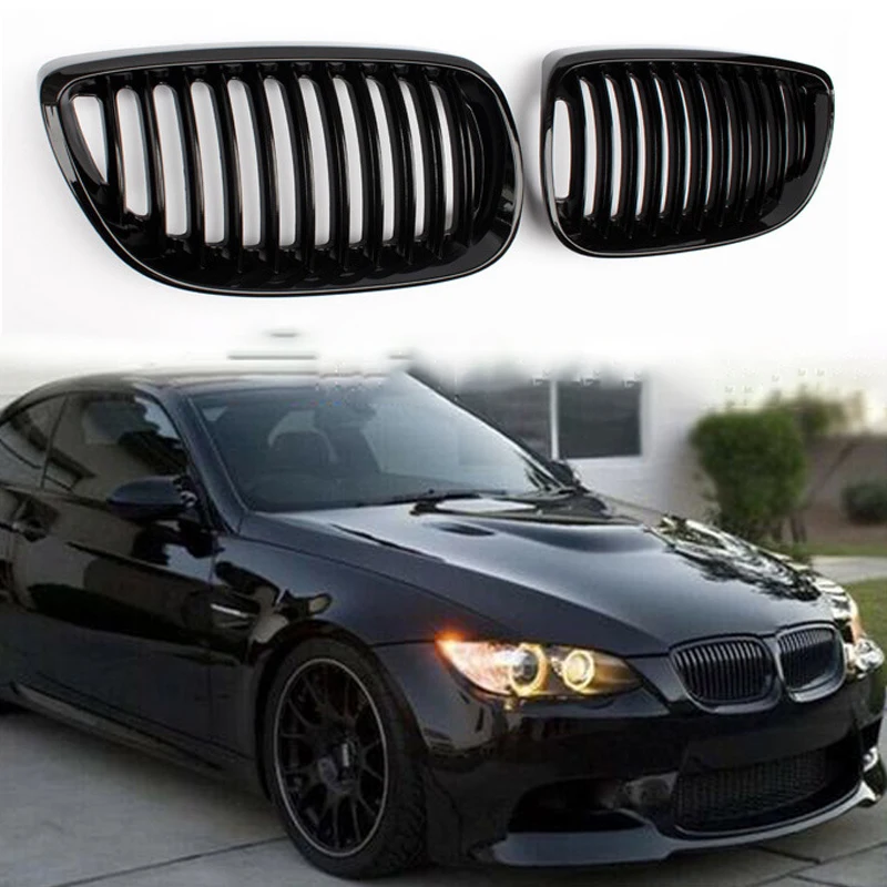 Pulleco Car Front Grille Gloss Black Grill For BMW E92 E93 M3 3 Series 2006-2009 2 Door 316i 320d 320i 323i 325d 325i 330i