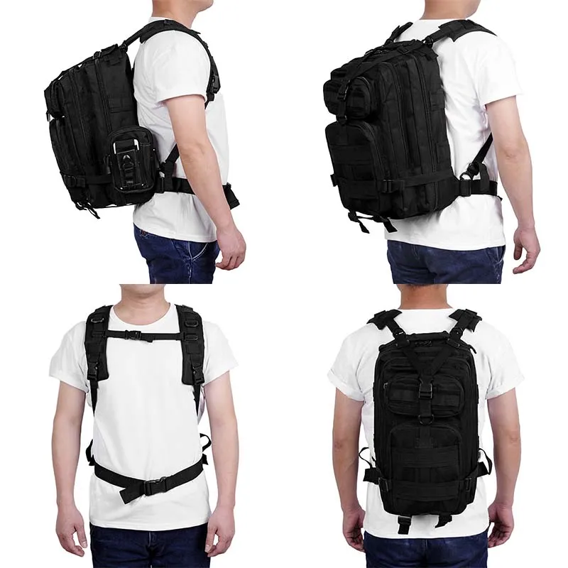 Imagem -02 - Mochila Impermeável ao ar Livre para Homens Mochila Oxford 600d Molle Caminhadas e Esportes Acampamento 25l 3p