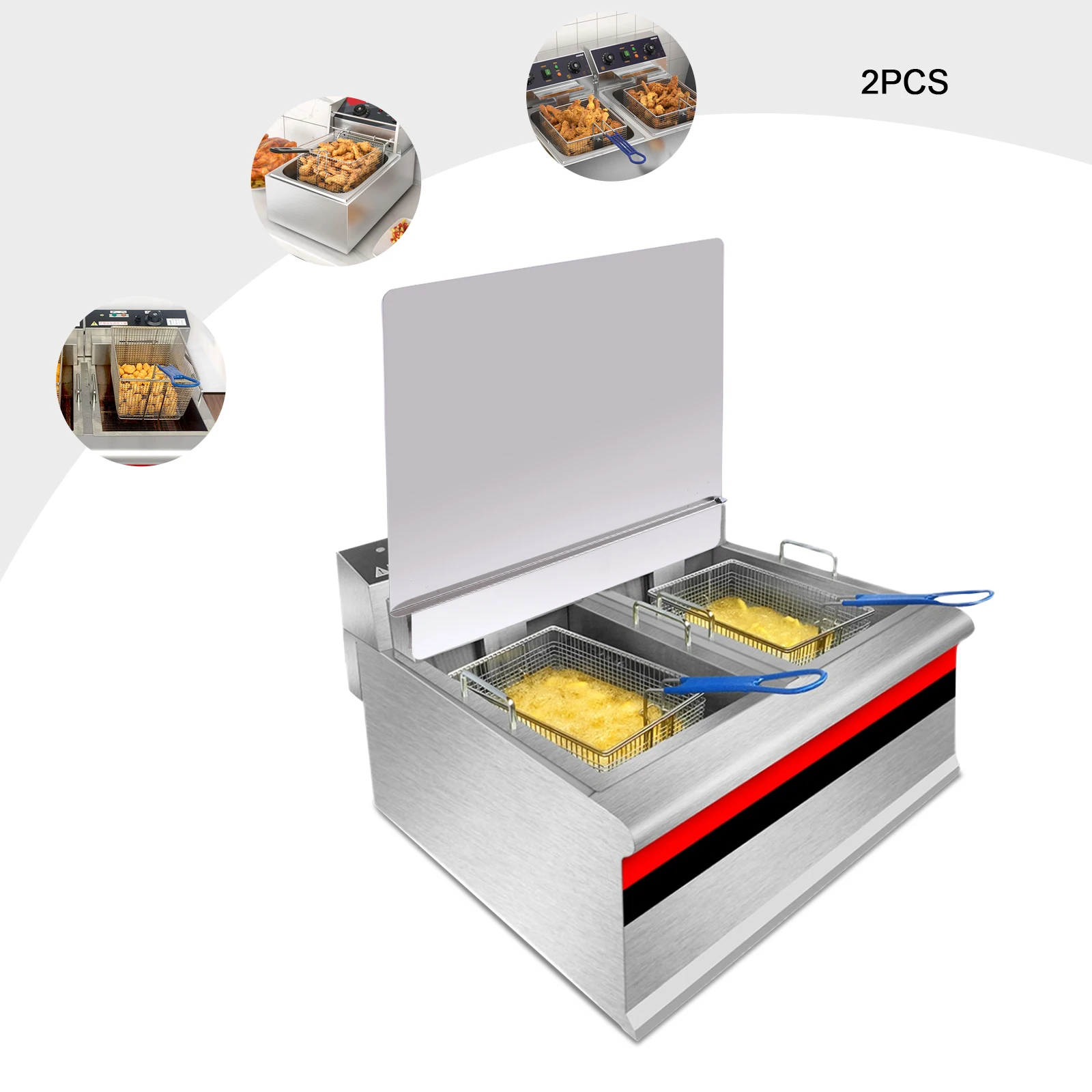 

2 шт., брызговик для фритюрницы из нержавеющей стали 304, универсальный брызговик 20,5 дюйма x 18 дюймов, защита от масла для фритюрниц