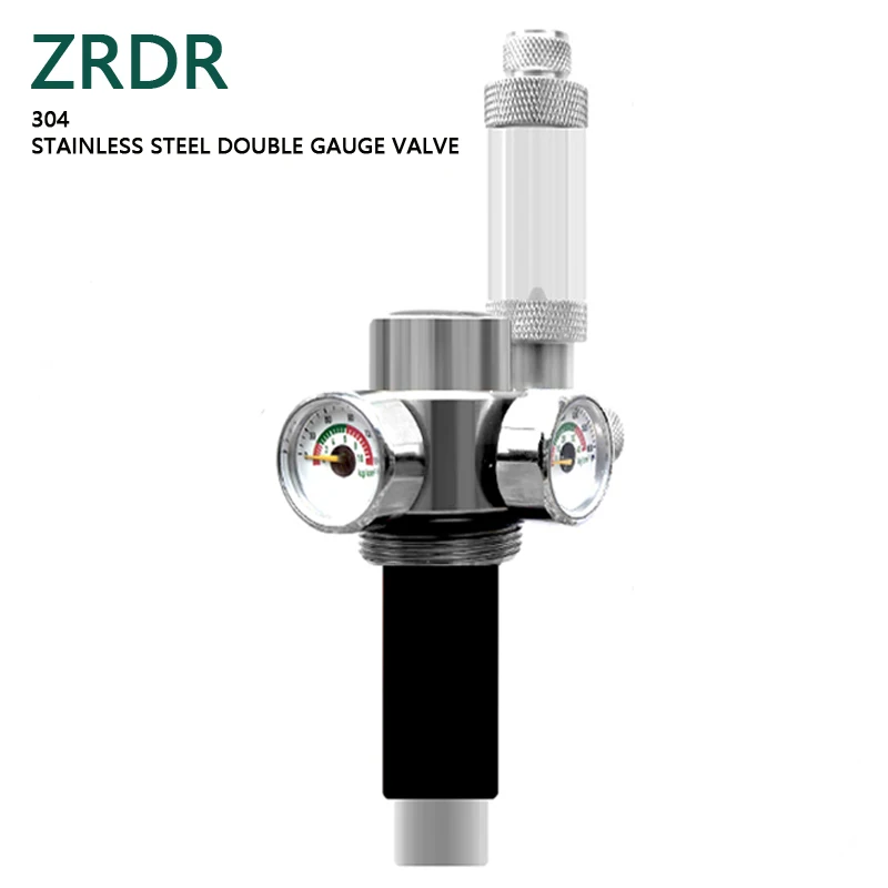 ZRDR Aquarium Generator Stainless Steel Constant Pressure Single Gauge/Pressure Double Gauge Valve Aquarium Equipment