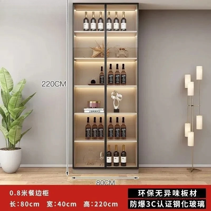 Solid Wood Dining Sideboard Tall Storage Cabinet Wall Mounted Wine Bar Console Table for Living Room Modern Luxury Tea