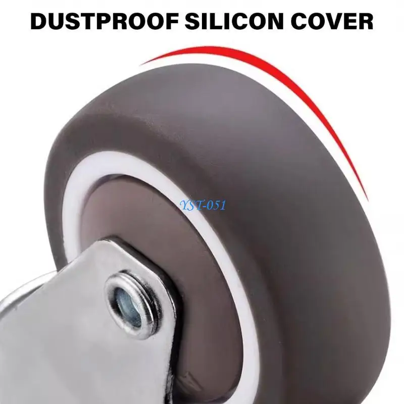 E15A 4Pcs 360 Swivels Casters Heavy Duty Furniture Wheel Castor 1.5inch Quiet Trolley Wheel for Trolley Office Desk Chair