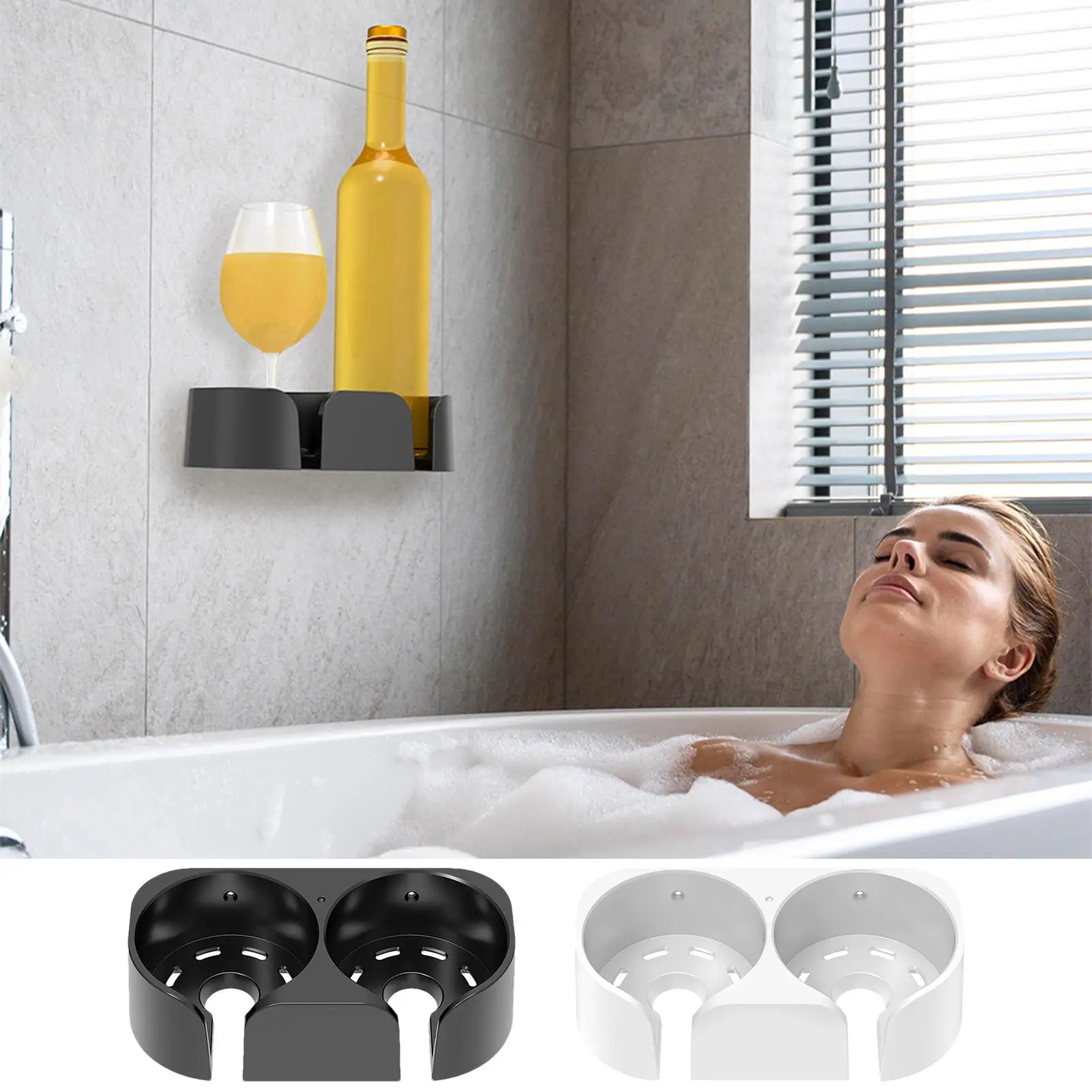 

Cup Holder for Shower Shower Beer Bath Wine Holder Wall Bathtub Glass Rack Organizer for Goblet Beverage Kitchen Apartment