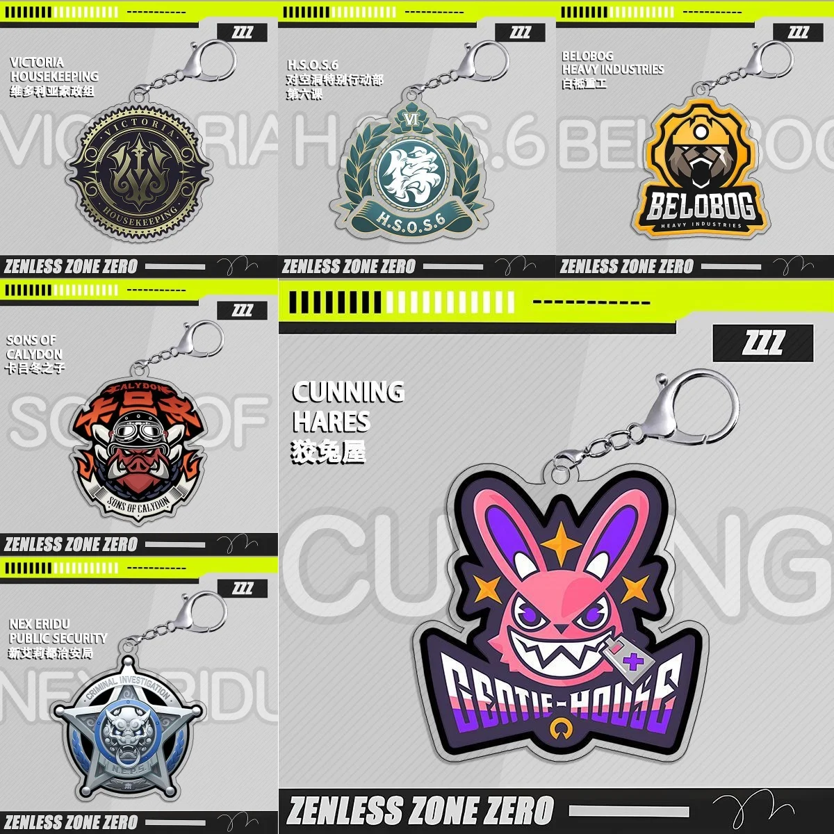 New Style Game Zenless Zone Zero Factions Keychain Nicole Demara Billy Kid Von Lycaon Acrylic Stand Model Plate Desk Decor Gift