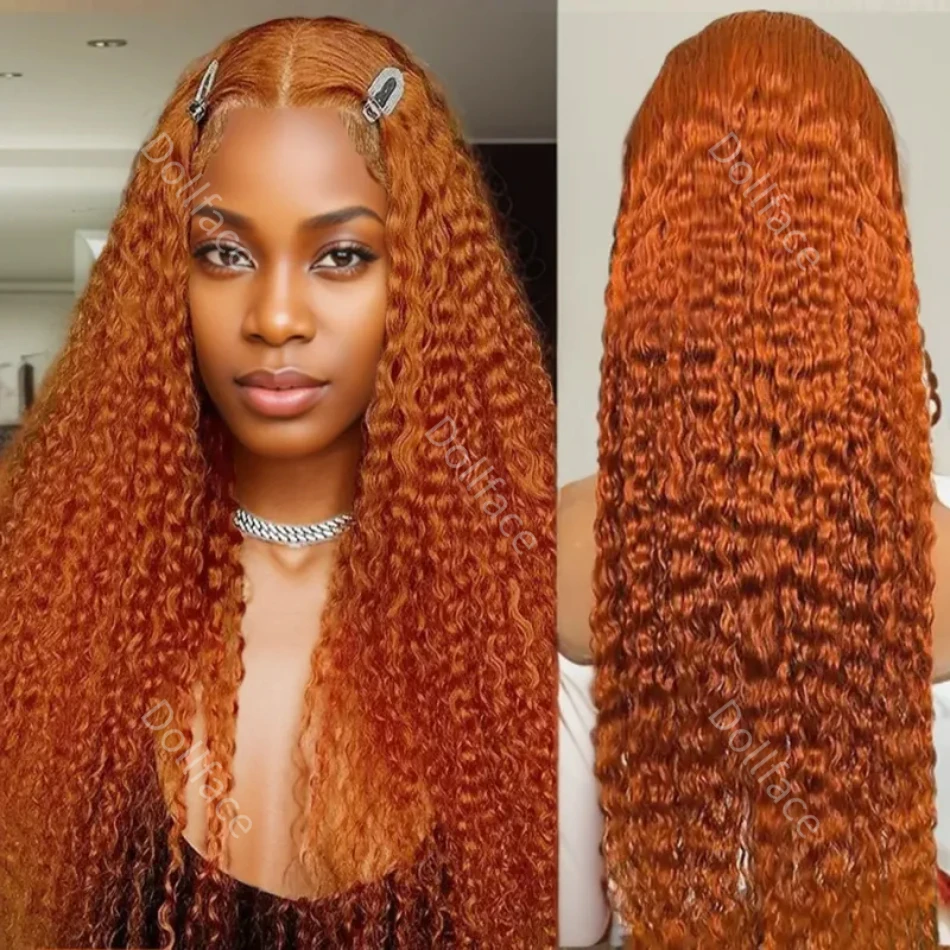 

13x6 Lace Frontal Ginger Color 13x4 Wig Human Hair Wigs Loose Deep Wave Transparent For Women Choice Curly Brazilian 30 Inch