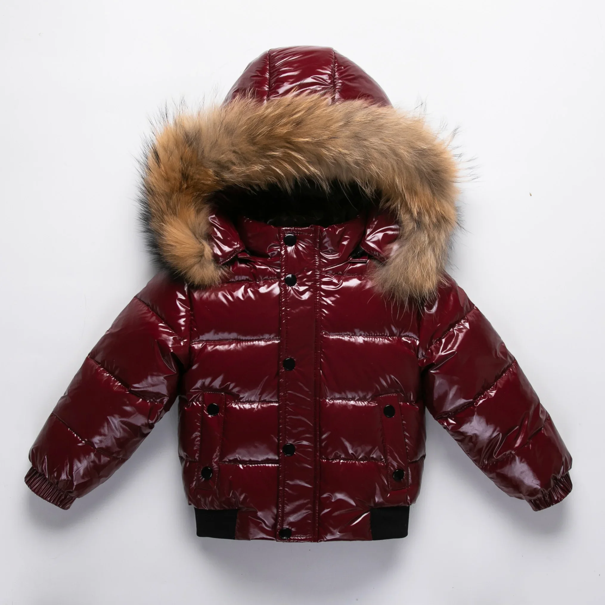 2-10Y Kinder Echte Daunenjacke Kinder Großer Pelzkragen Verdickte Jungen Mädchen Warme Jacke Wasserdicht Teenager Wintermantel – Detail 7