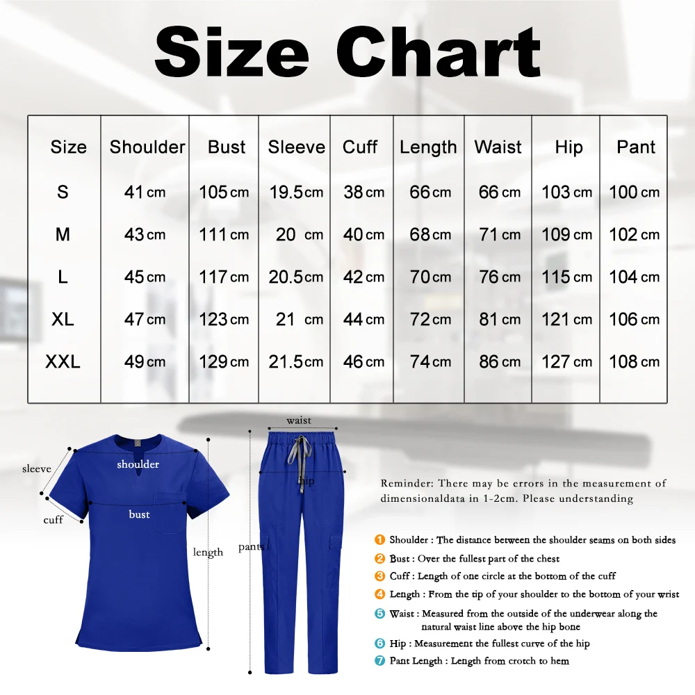 Niaahinn Surgical Uniform Woman Nurse Clinic Healthcare Pharmacy Lab Coat Veterinary Uniform Pet Shop Dental Clinic Work Clothes